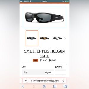 Men’s Black Sunglasses. Hudson Smith Tactical.